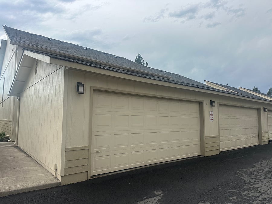 Two-car detached garage with remote openers