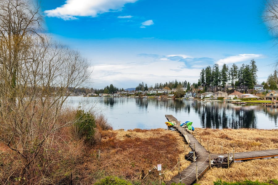 Shared dock and paths available to all residents.