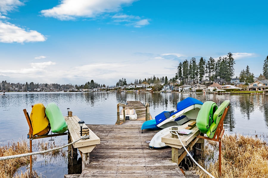Shared dock for watersports. (Bay is really quiet)
