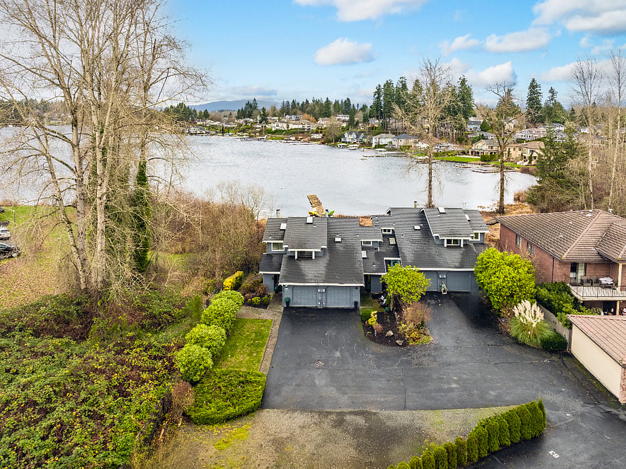 Birds eye view of the special location these condo's have on the lake.