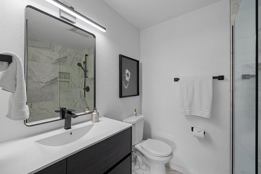 Private bathroom in lower suite.
