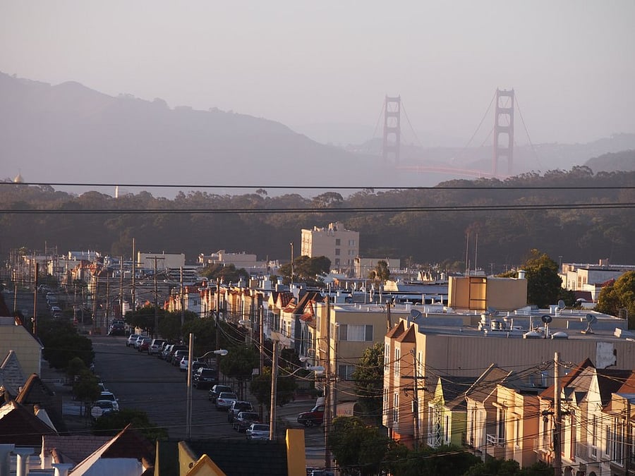 Reservoir with the view of the Golden Gate Bridge