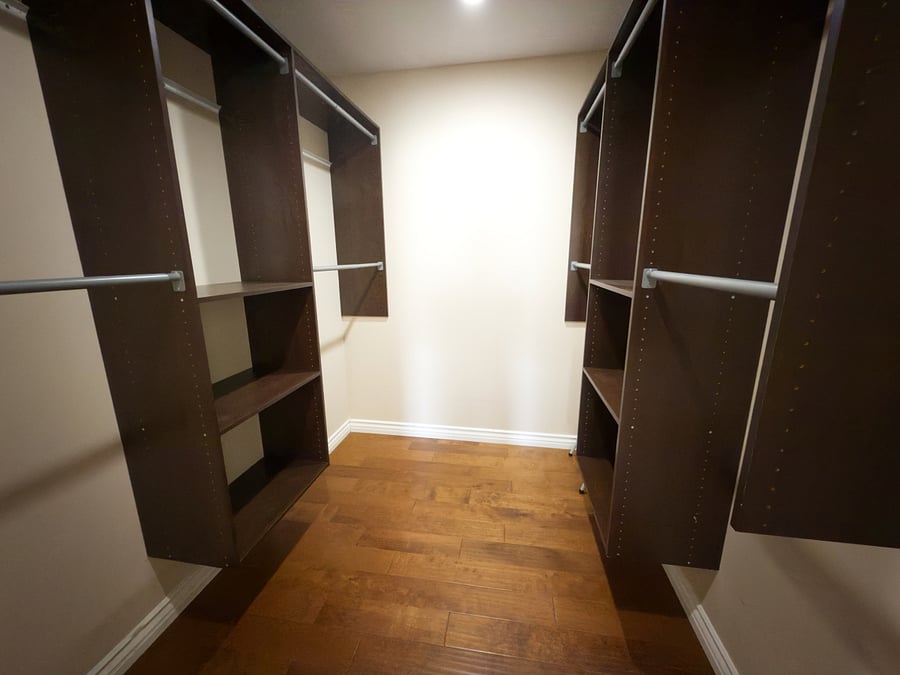 Walk-in closet with built-in storage