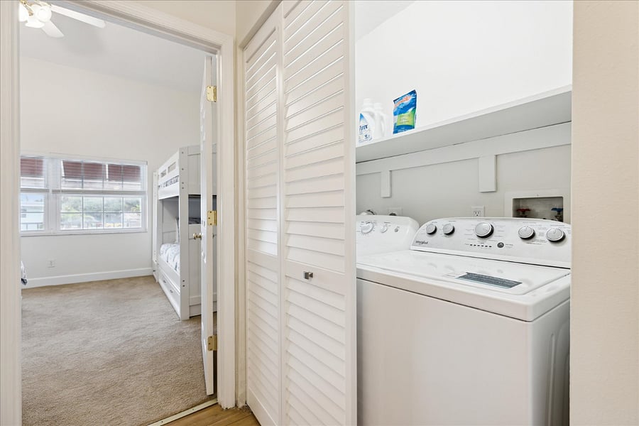 Washer/dryer in unit.