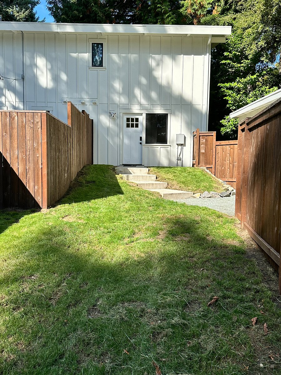 View from back of yard to private entry