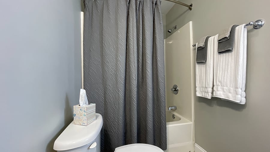 cozy towels and complete toiletries for your convenience!