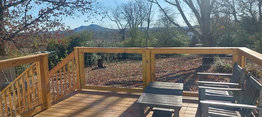 Patio Deck with views onto Crowders Mountain