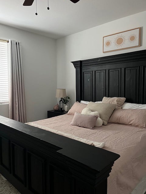 Bedroom, comfortable king size bed.