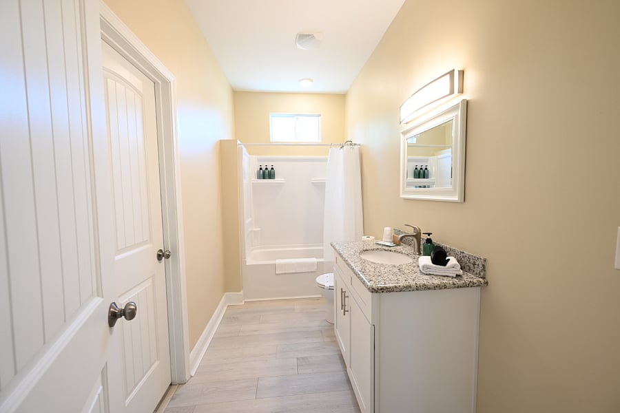 Guest Bathroom; can access from guest bedroom or living area