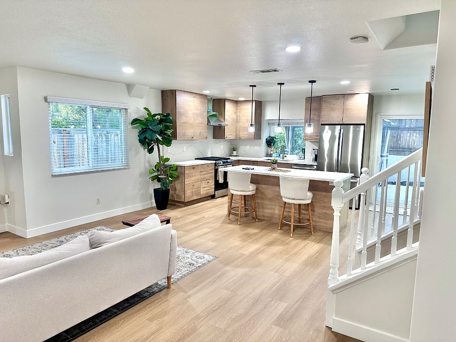 Living Room into Kitchen