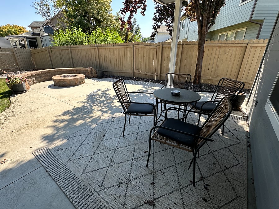 Back Patio Table and Fire Pit