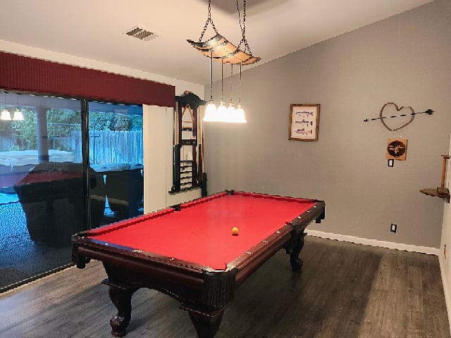 A game room to keep entertainedNordic Track .
