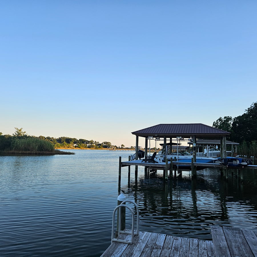 View from your pier towards Pensacola Bay.