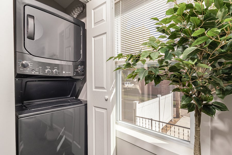 Full-sized washer and dryer in unit