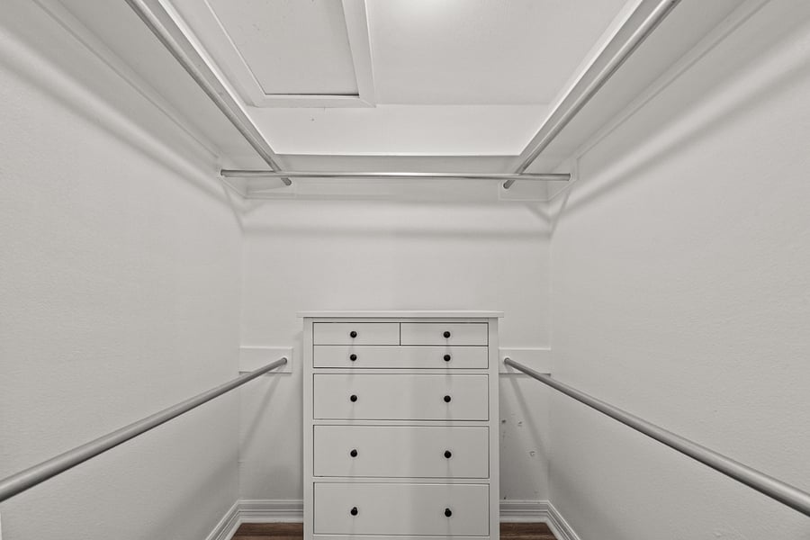 second bedroom, king bed, smart tv, large closet, lots of storage