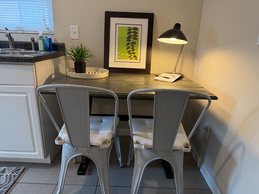 cozy corner work/dining space