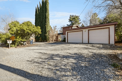 front of home, has casita in garage that is not part of this rental. Parking spaces are to the left of the garage, room for 3 cars off street and additonal on street parking