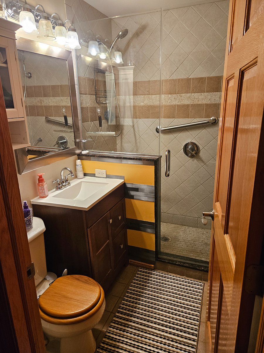 Shower with granite seat