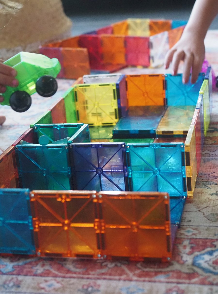 Magnet Tiles for Kids in the Sunroom