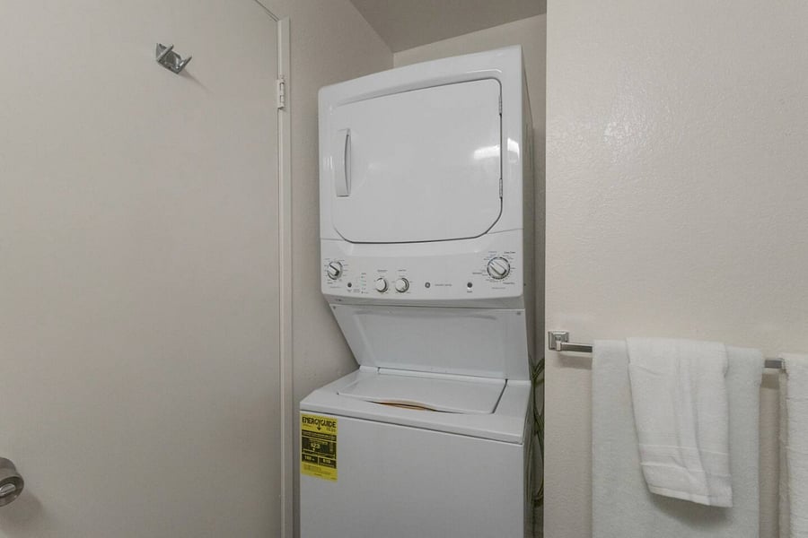No shared machines, no waiting just a private washer and dryer ready to keep things crisp and clean throughout your visit.