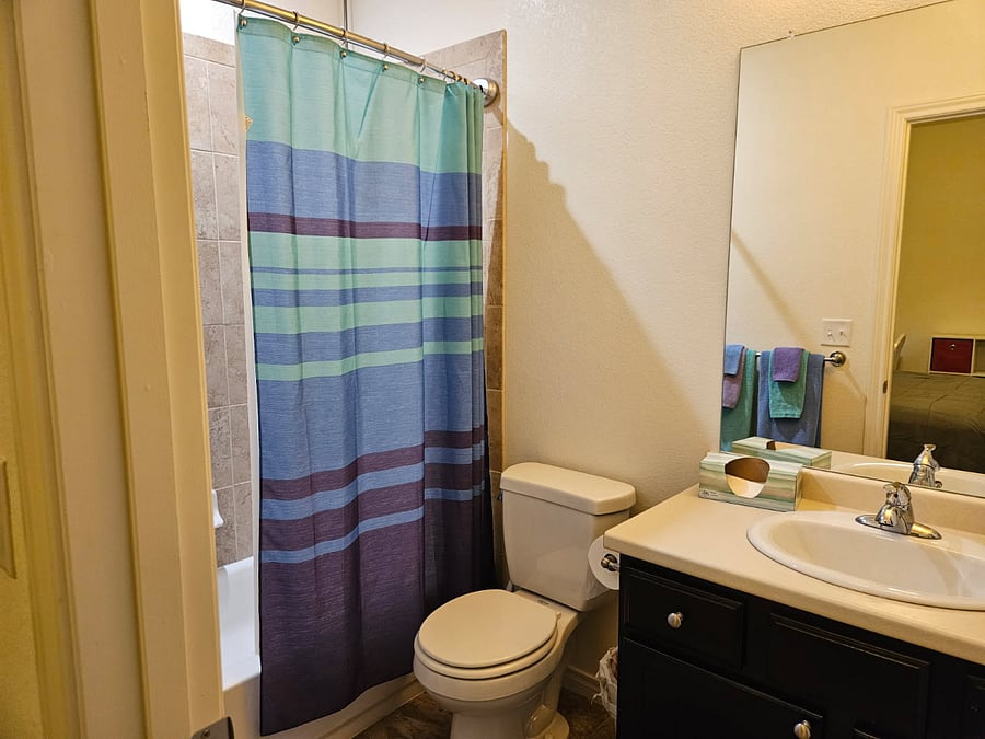 Guestroom en suite bathroom