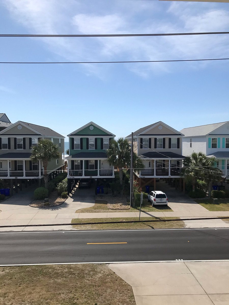 View from the first floor balcony looking toward ocean across the street