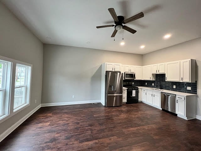 Kitchen and dining room and living room