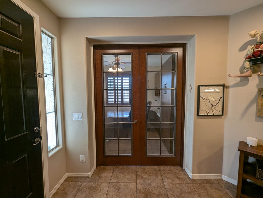 French doors for privacy of office  