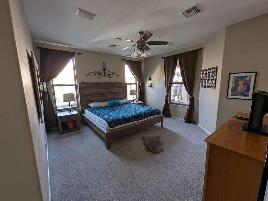 master bedroom with king size bed