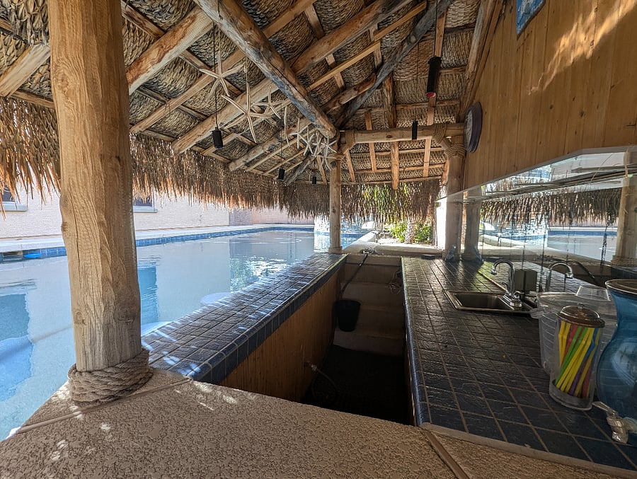 swim up bar under palapa