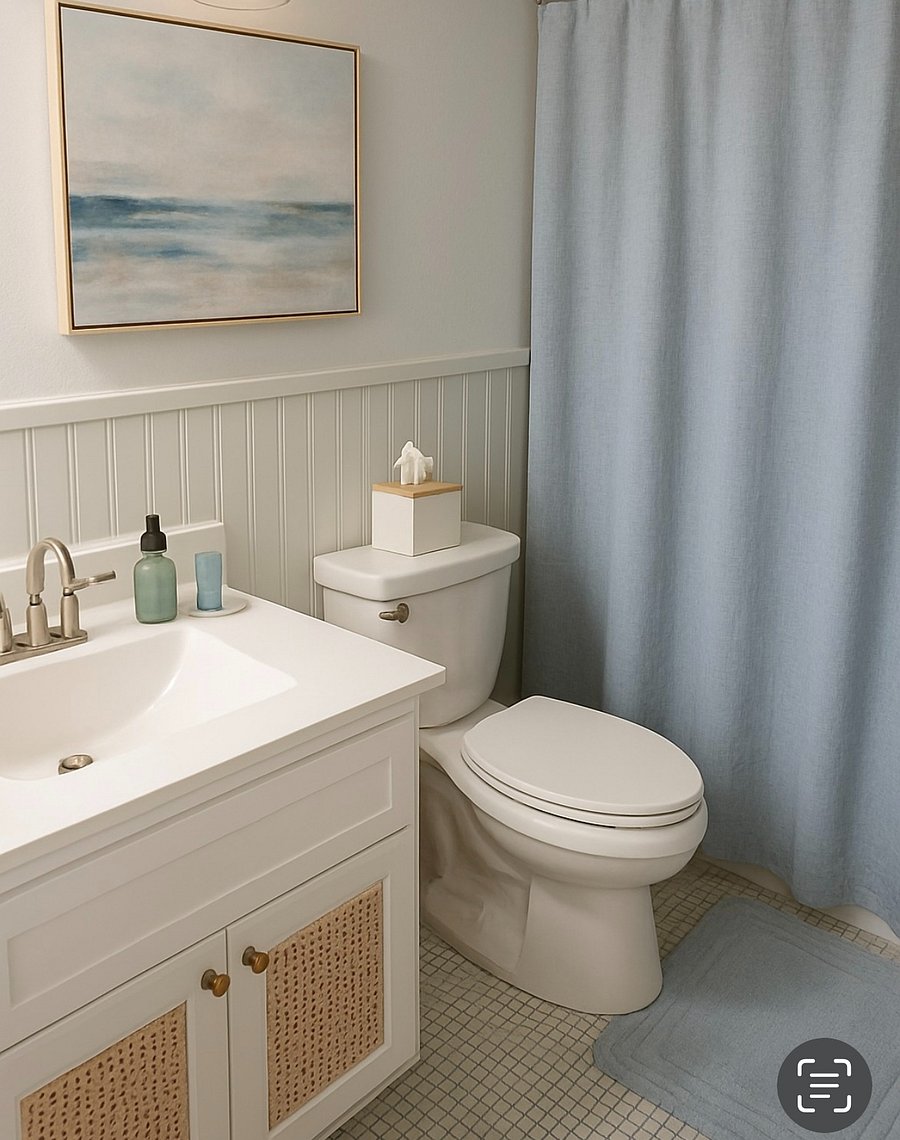 Full size bathroom with tub and shower