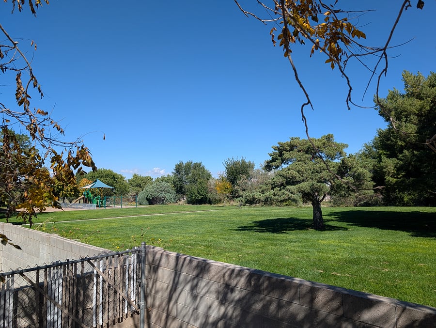 Park and playground behind the house