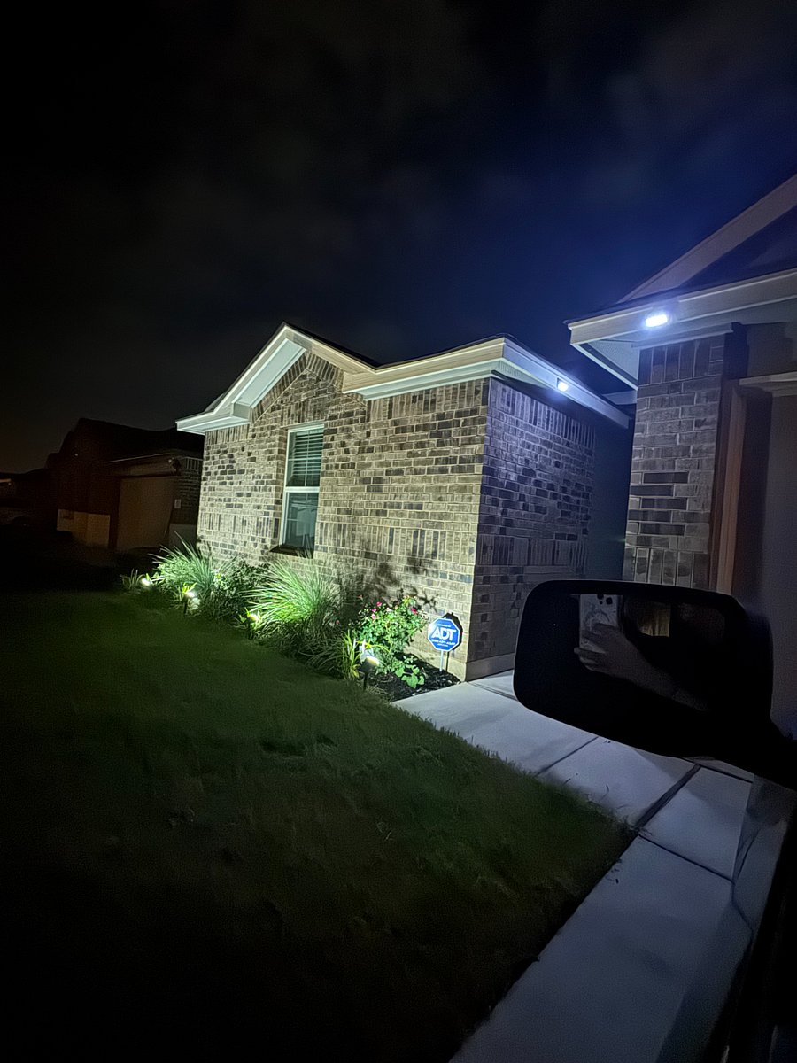 Solar outdoor lights in front of home for added security without increasing the light bill