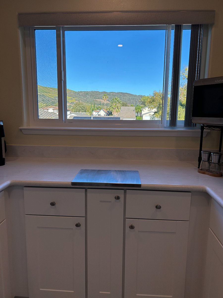 View of Vineyards thru 5 Foot Wide Operable Kitchen Window