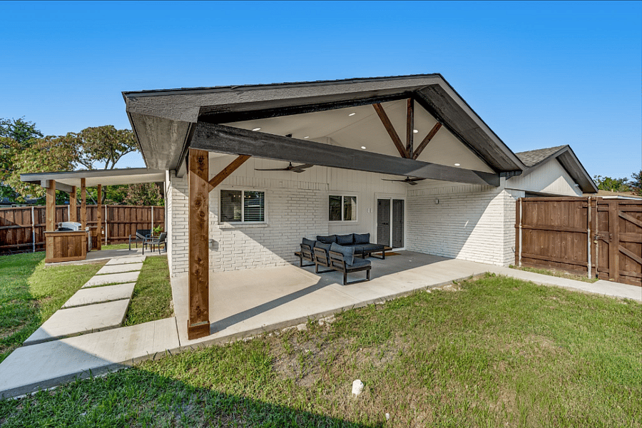 Brand new built large backyard patio for entertaining
