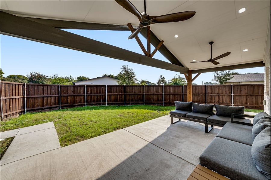 Brand new built large backyard patio for entertaining