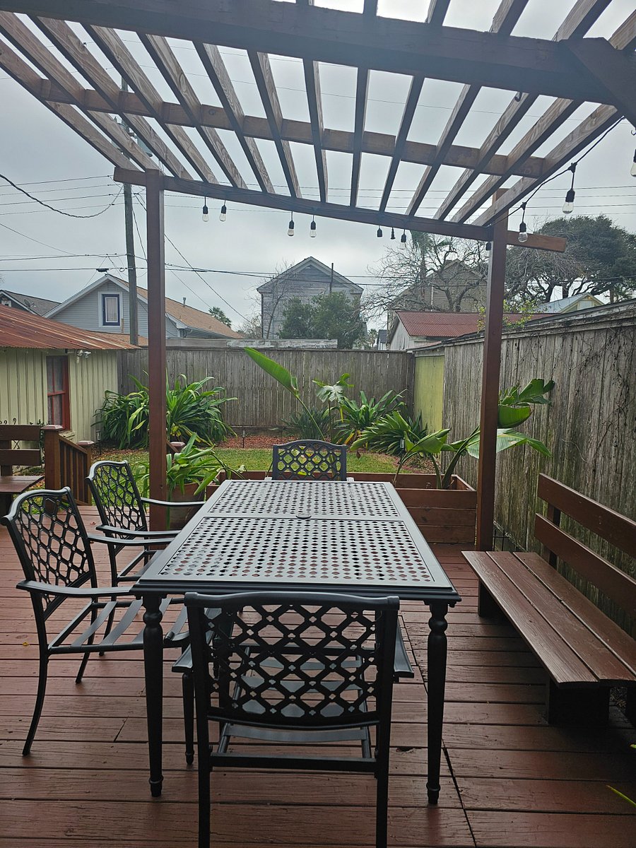 Fenced backyard and deck