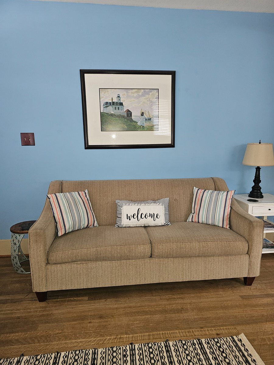 Living room with queen sleeper sofa