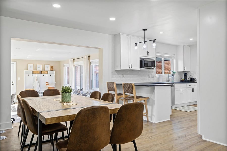 Brand new kitchen is ready for you! Granite counters, new cabinets, lighting and stainless appliances.