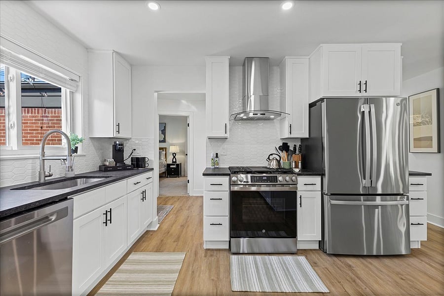 All new stainless appliances including exhaust fan.