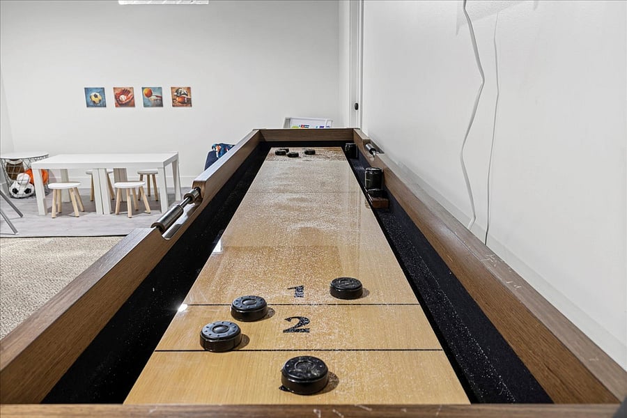 Shuffleboard table is ready to go!