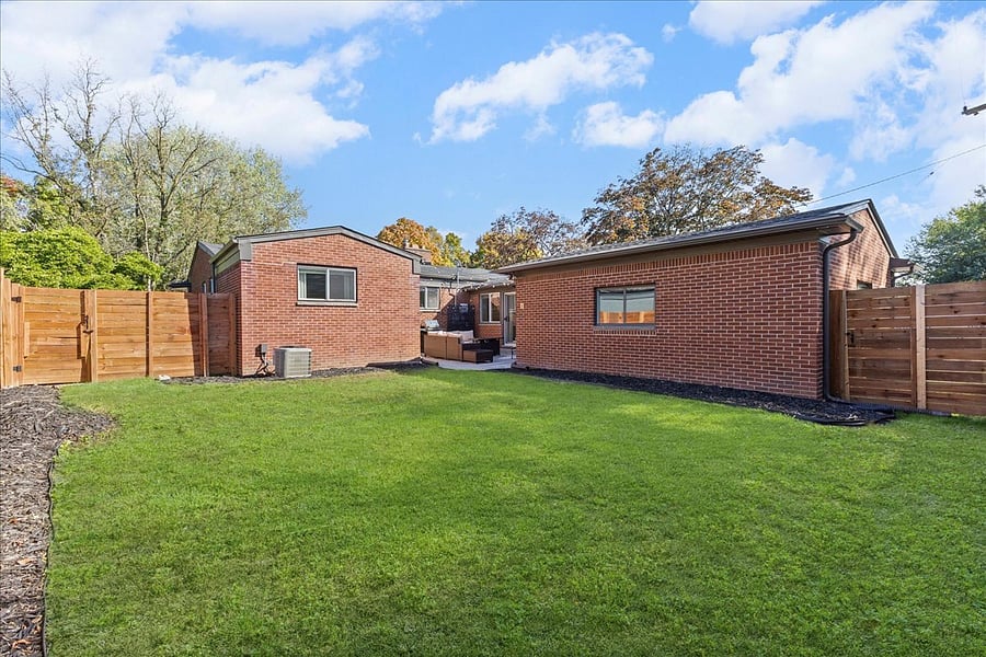 Nice private backyard space to relax and get your feet on the grass after a busy day.