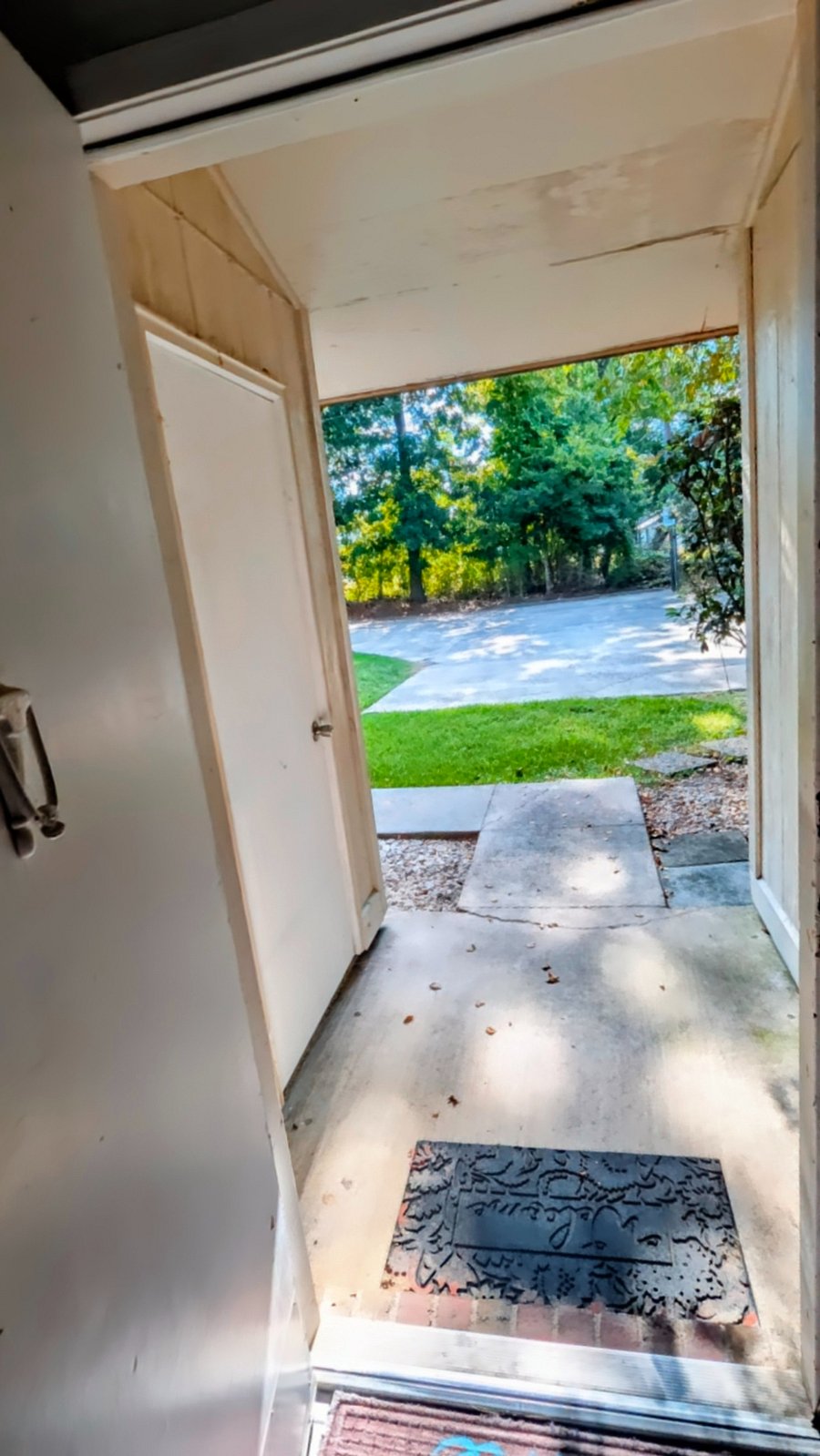 Looking out front entry door