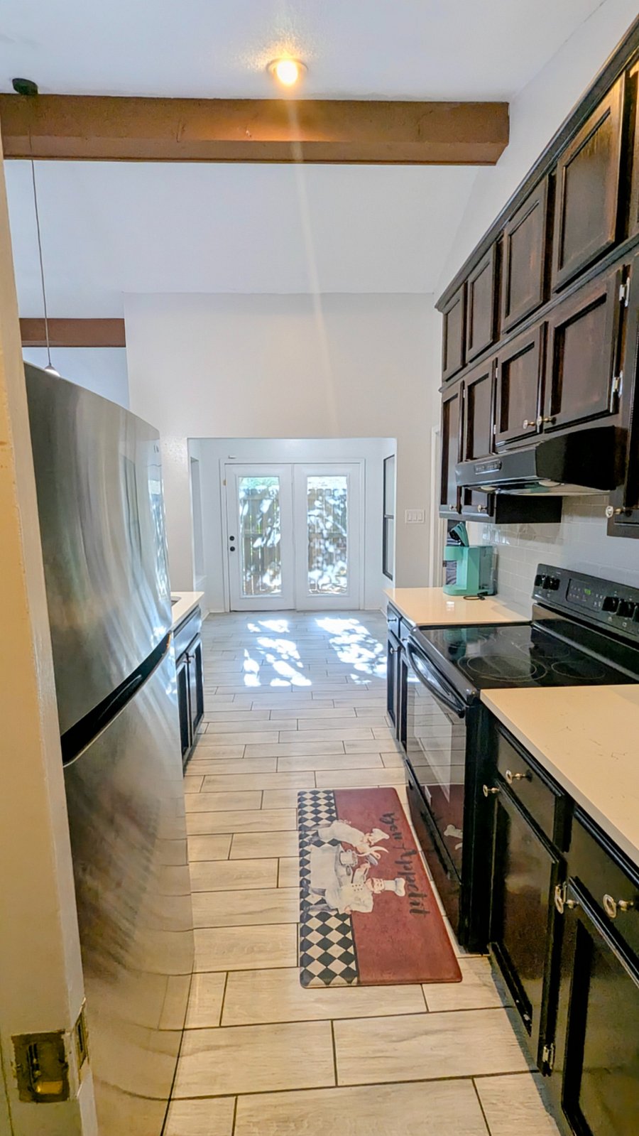 Galley Kitchen to Patio Door