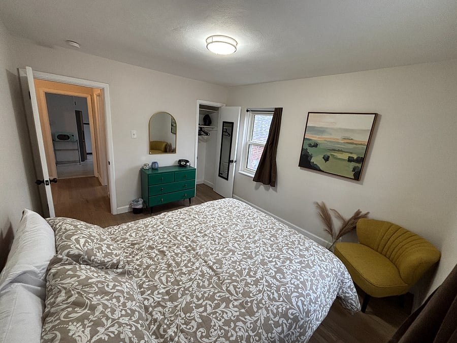 Bedroom with huge closet and storage