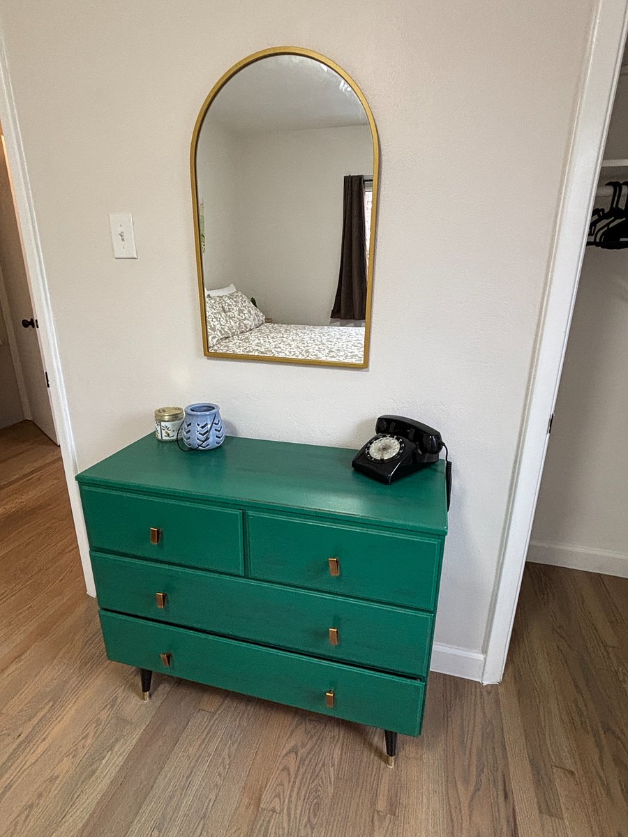 Bedroom with plenty of dresser storage