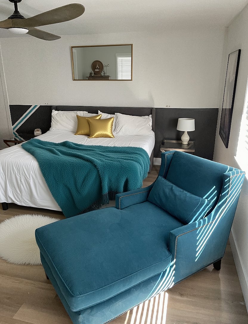 Primary Bedroom with King Bed, seating area, room for desk space

