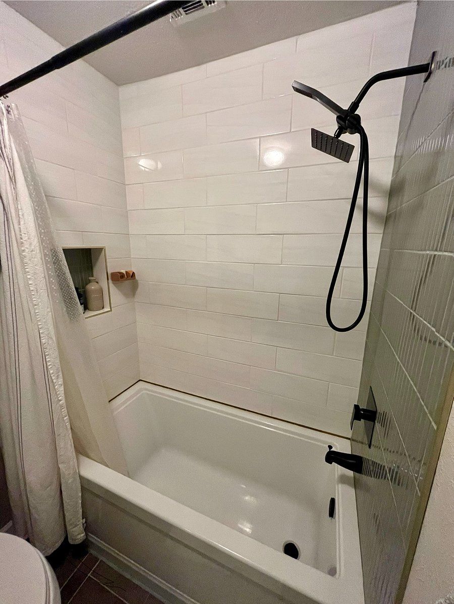 Enjoy a relaxing bath in the new deep tub.