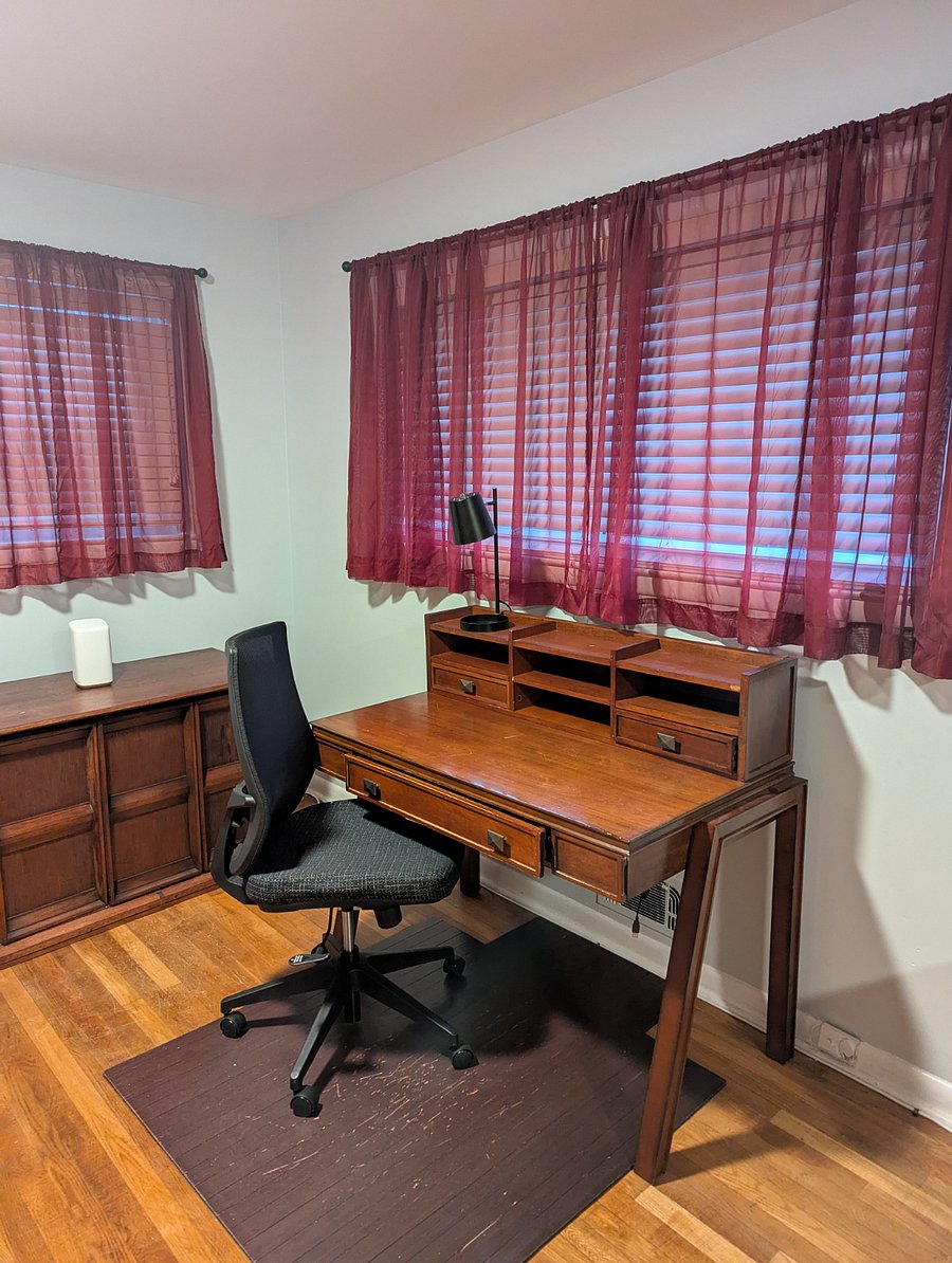 Master-Designated work space. Sit in your comfortable chair while you work and enjoy the view outside.