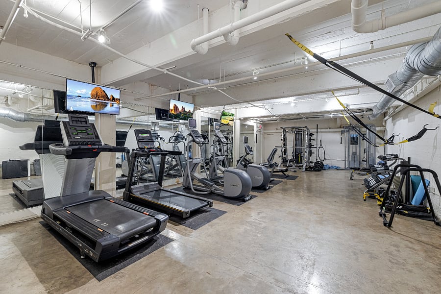 Private access gym on property